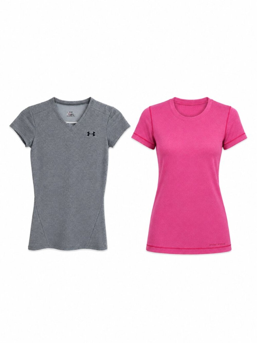 Under Armour HeatGear Women’s Athletic Tee Bundle Small Pink Gray/2 SHIRT BUNDLE